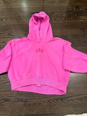 GAP Hot Pink Cropped Hoodie Sweatshirt